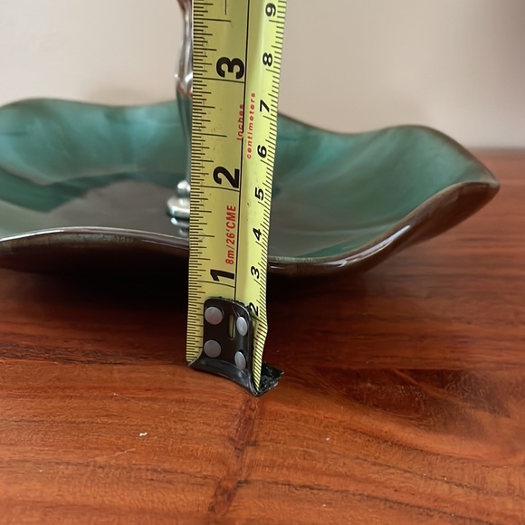 VINTAGE Blue Mountain Pottery serving dish with handle, teal, turquoise black - Picture 7 of 8